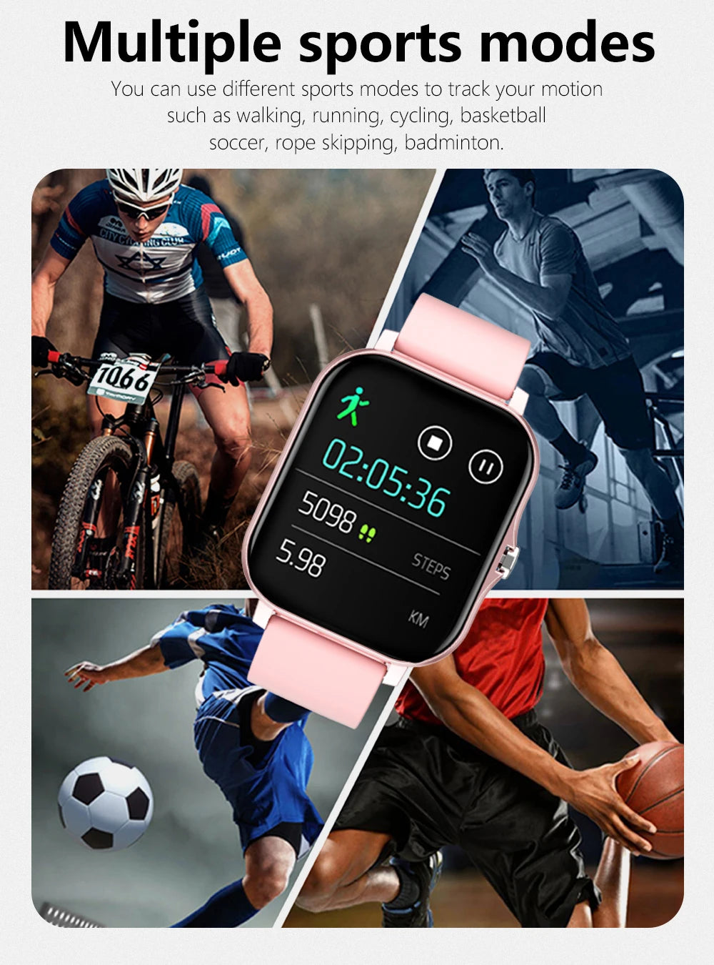 Sport Smart Watch Fitness Clock Health Monitor Waterproof Smartwatch Bluetooth Call Watches for Men Women IOS Xiaomi Huawei 2023