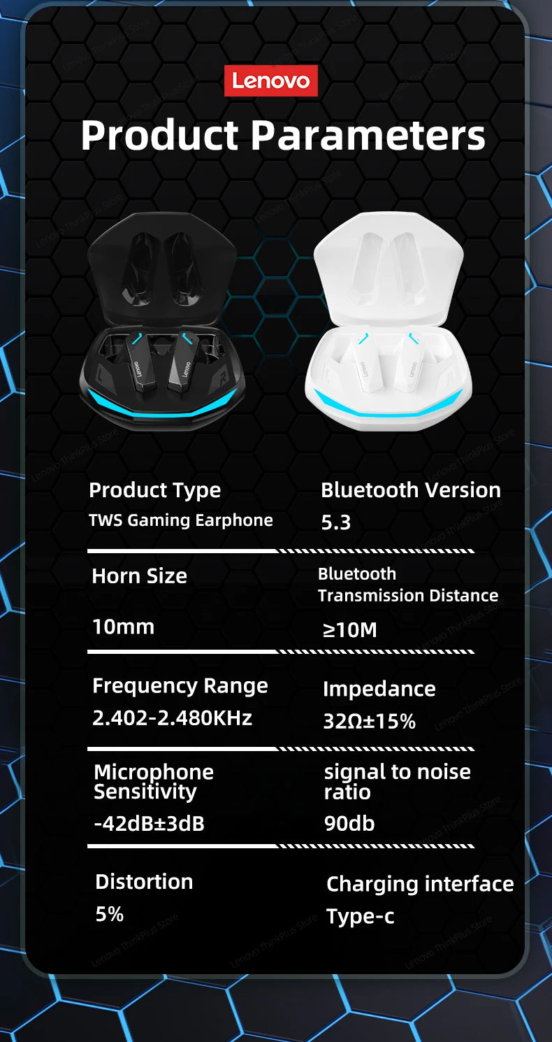 Lenovo GM2 PRO New Bluetooth 5.3 Headset Sports Running True Wireless In Ear Gaming Low Latency Dual Mode Music Headphones