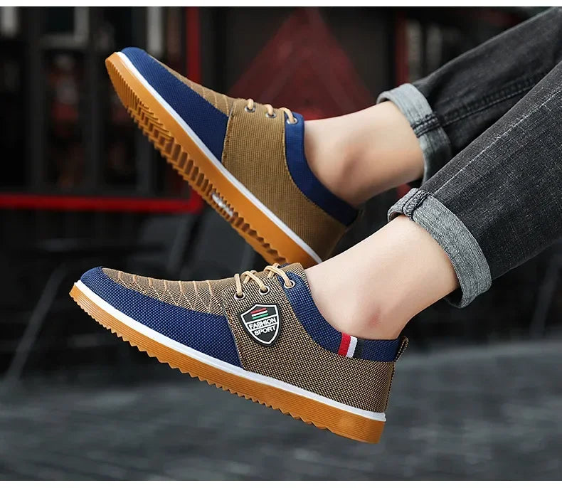 Men's casual shoes Vulcanized Work loafers Mesh Lightweight Man sports shoes Canvas Shoes for Men zapatos para hombres2024